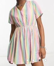 NWT DAISY STREET MINI SMOCK RAINBOW DRESS