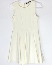 Tibi sleeveless ponte knit cream fit n flare dress