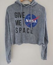 Chemistry Women's NASA "Give Me Space" sz Large Cropped Hoodie Sweatshirt