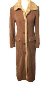 Femmes, je vous aime Paris camel wool full length straight line vintage peacoat