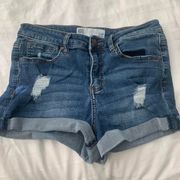Tillys Sunset High Rise Distressed And Cuff Shorts