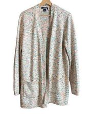 Lands end speckled open cardigan