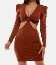 Socialite Cutout Mini Dress Ruffed Up Cap Shoulders