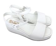 Circus Sam Edelman Sarah White Faux Leather Platform Sandals Sz 7.5