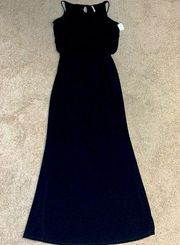 NWT Apricot Lane Boutique‎ Small long stretchy black maxi dress w/billowed top