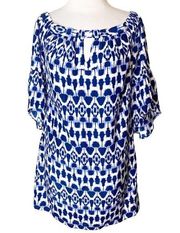 Alice & Trixie silk ikat off the shoulder dress