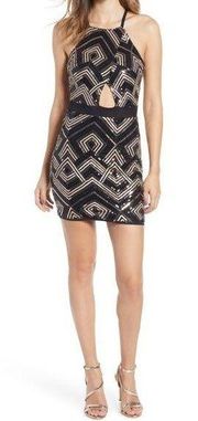 NWT leith sequin cut out mini dress disco party