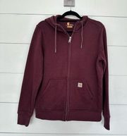 Carhartt  Women’s Medium Relaxed Fit Zip Up Jacket Maroon