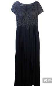 JJ'S House A-line V-Neck Floor-Length Chiffon Lace Mother of the Bride Dress  12