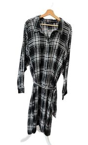 Lane Bryant Long-Sleeve Button-Down Belted Shirt Dress