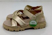 Paul Green Marsha Pale Gold Metallic Napa Sandal Size 8 Women’s Retail 379 NWT