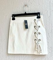 Cream skirt with rope tie details NWT Alpha & Omega