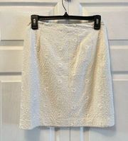 Club Monaco Skirt Womens 4 White Eyelet Knee Length A Line Cottagecore