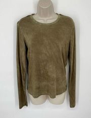 Cotton Citizen NEW Women's Standard Tee Long Sleeve Shirt *FLAW* S Vintage Fern