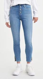 BUTTON FRONT 721 HIGH RISE ANKLE SKINNY JEANS