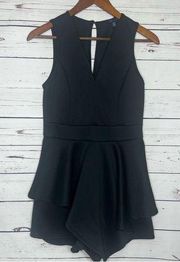 NWT UK2LA Black Sleeveless Dressy Romper Size Medium Shorts Mini