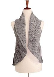 Mudd Y2K Sweater Vest Vintage Gray Shawl Collar Fall Sweater Shrug Size Medium