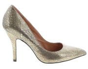 CORSO COMO Gold Sparkly Leather Almond Toe Pumps Heels Womens Size 9M Shoes