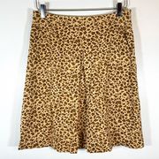 J. McLaughlin Wool Silk Cheetah Print Skirt Pleated High Rise Size 4