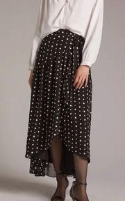 Anthropology hutch black and white embroidered floral skirt