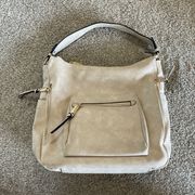 Beige Hobo Shoulder Bag