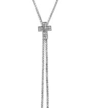 Crystal Avenue Long Cross Lariat Necklace ”