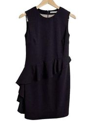 Marc New York Andrew Marc Ruffled Sleeveless Black Cocktail Dress Size 8