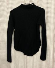 Black Mock Neck Knit Sweater