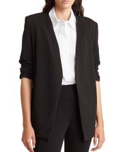 NWT T Tahari Collarless Open Front Blazer Black