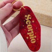 NWT Motel Style Sparkle Keychain on Gold Keyring - Zodiac Sign - Scorpio ♏️