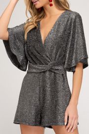 NWOT She and Sky Sparkly Romper