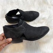 Eileen Fisher Black Nubuck Lisbon Cutout Booties