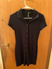 Button Up Black Dress