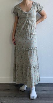 Sage Green Flowery Dress