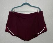 Active Women XXXL Shorts Maroon Red Activewear Running Lined Stretch Pocket