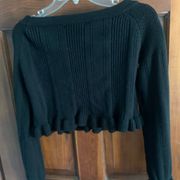 Zaful long sleeve cropped sweater, black size Medium