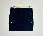 Black WHBM Embroidered Cargo Skirt Size 8 EUC