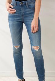 High Waist Distressed Skinny Jeans