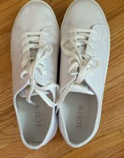 J. Crew Platform Canvas Sneakers with Stripe White Style BN868 Size 8