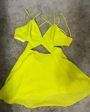 X NAVEN Maddy Dress In Chartreuse