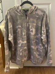 Oversized Half Zip Camo Hoodie 