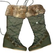 winter Blizzard Lace up Boots in Army green Size 10