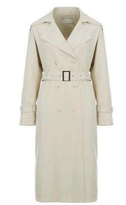 S.DEER Concept High-End Boutique Double Breasted Tan Trench Coat NWT $178 Value