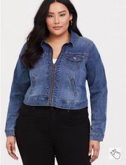 Medium Wash Crop Denim Jacket