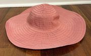 August Hat Company Packable Sun Beach Garden Hat Pink Polyester Wide Brim