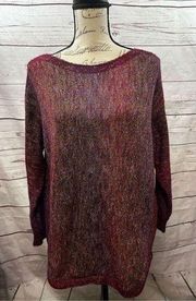 Westport XL maroon pullover sweater with flecks of other color, super soft (2051