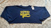 NWT University of Michigan Navy Oversize Washed Long Sleeve Crop Tee Medium