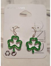 Nwt Icing Sensitive Shamrock Dangle Hook Pierced Earrings St Patrick's D…