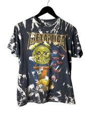 Metallica Death Is Pain T Shirt Gray White Small S Rock Band Skull Graphic Tee