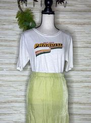 Scotch and Maison White Ruched Side Paradise Graphic Tee